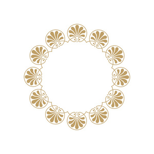 装饰圆形框架设计与花卉装饰。用于印刷明信片请柬书籍纺织品雕刻木制家具锻造的模板。向量
