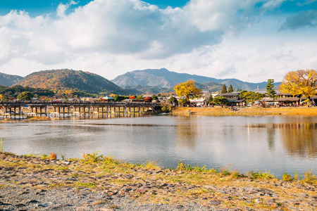 日本京都岚山河和岚山 Togetsukyo 桥