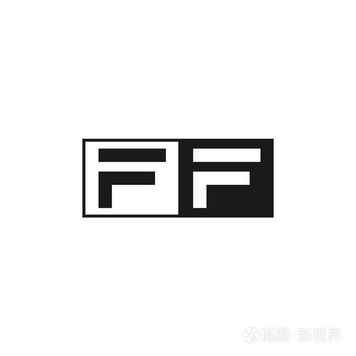 初始字母 ff 徽标模板设计