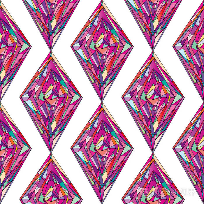 手画的装饰图案.向量几何花纹无缝背景