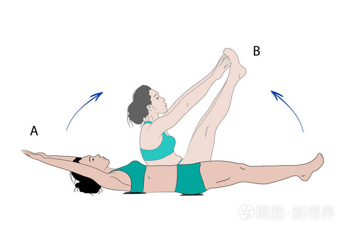 运动型女人把仰卧起坐锻炼身体