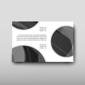 海报小册子传单设计模板矢量, 传单封面呈现抽象几何背景, 布局在 A4 尺寸阴影