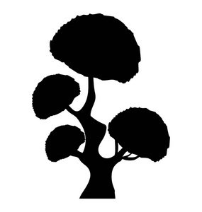 伞状松树的简单字形图标设计
