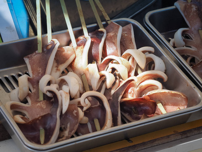 鲜鱿烤串鲜鱿照片