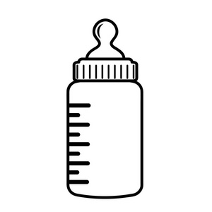 奶粉图婴儿奶粉瓶图标扁平式, 股票矢量插图照片