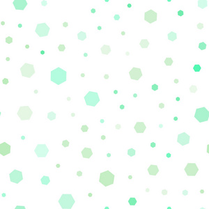 光绿色矢量无缝背景与六边形。白色表面上有色六边形的插图。新模板为您的品牌书
