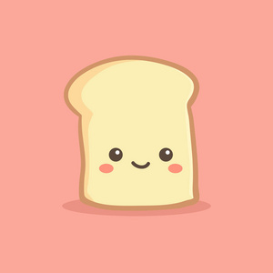 可爱的切片面包面包矢量插图卡通照片