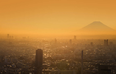 日本东京城市天际线景观