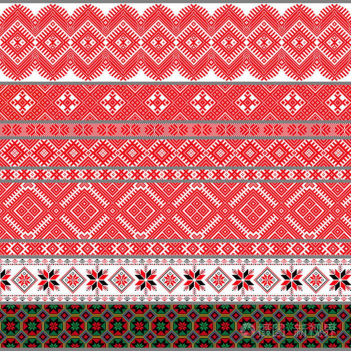 白俄罗斯的传统模式,饰品.向量集 4
