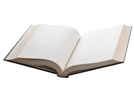 在一本打开的书空白白页照片