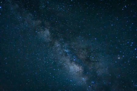 银河系恒星和宇宙，长时间曝光的照片，与粮食中空间尘埃