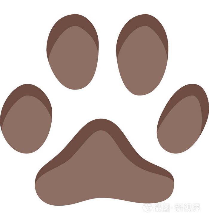 狗爪颜色矢量隔离插图图标