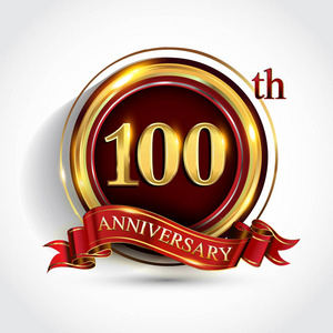 年圆环第100年周年纪念庆祝标识.
