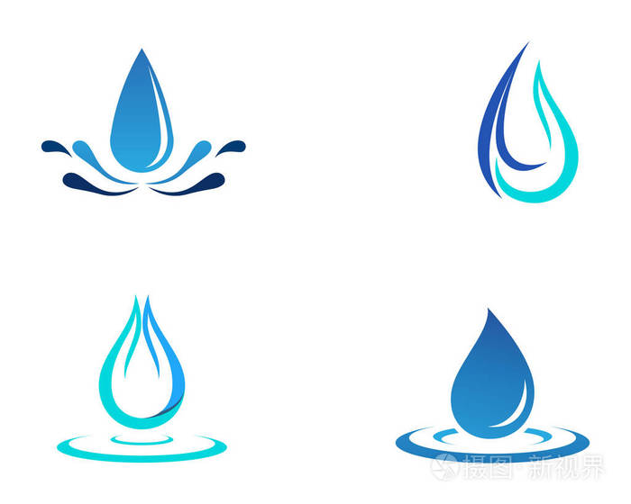 水滴矢量图标模板