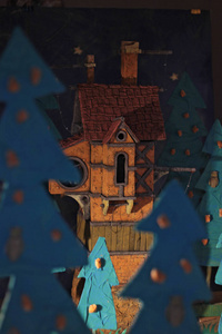 童话森林中的中世纪手工艺塔