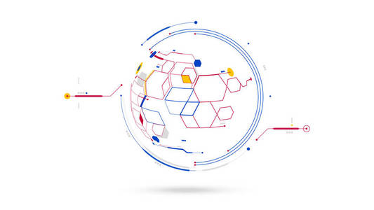 未来地球数据网络元素抽象背景