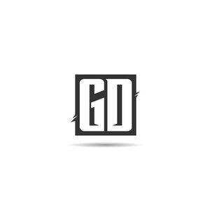 gd 为名片模板, 载体首字母 gd 金银耐克标志旋风 logo 黑色背景gd