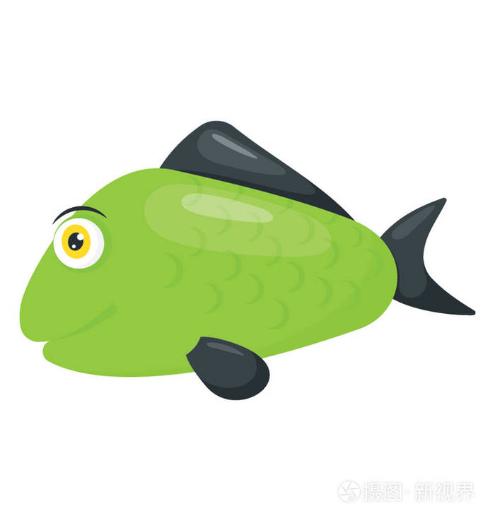 绿色翻车的淡水绿色鱼