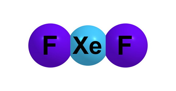氙氟化分子结构上白色孤立。3d 图