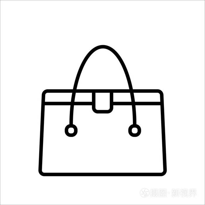 白色背景上的手提包图标插画-正版商用图片0q2prb-摄图新视界