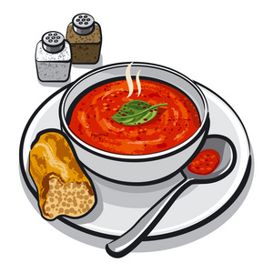 在碗里热番茄汤
