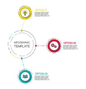 业务 infograph 与圆形手绘图标。向量