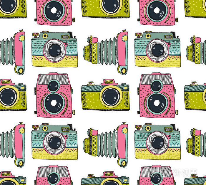 手绘装饰复古相机