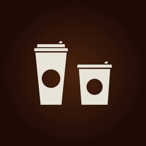 咖啡杯矢量平面图标。茶杯