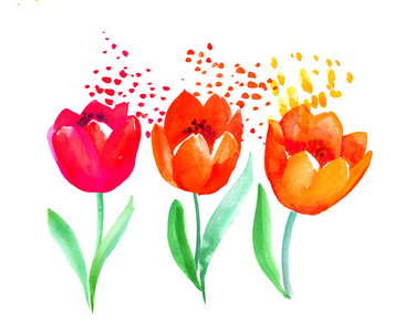 手画的春天花卉图打印, 卡片, 装饰, 邀请照片