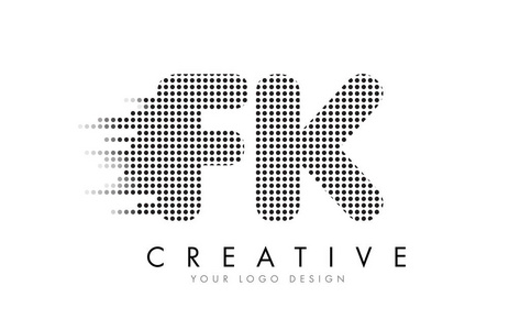 fk f k 字母标识与黑点和创新照片