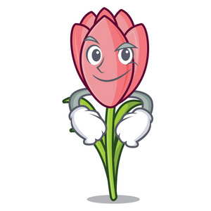 傻笑的番红花花字卡通照片