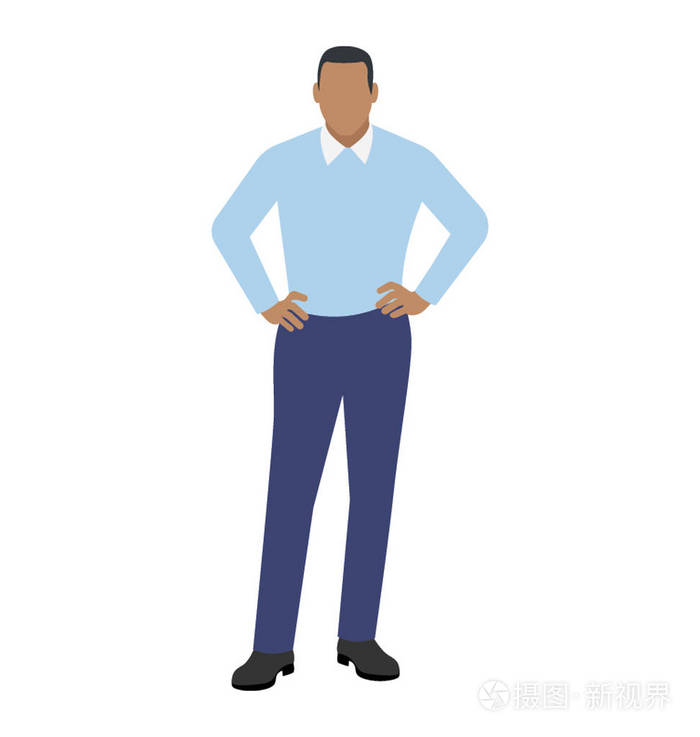 一个成熟的家伙站在手叉腰走开