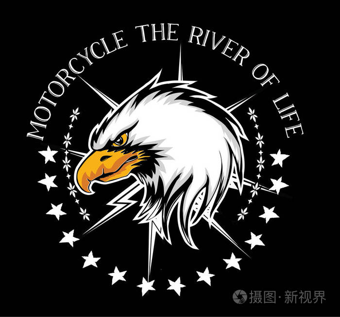 摄图新视界 插画 动物 驾驶风格.美国老鹰标志设计.eps