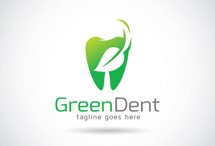 绿色的牙科标志模板设计矢量，象征，设计理念，创意符号图标
