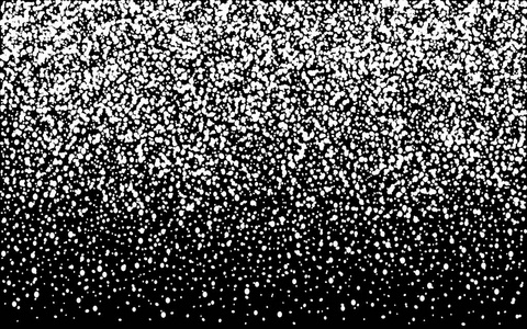 落雪或夜空与星向量模式。黑白喷雾或飞溅单色纹理。抽象背景。黑色背景上带有白色点的矩形渐变屏幕色调