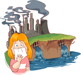 工厂污染图片-工厂污染素材-工厂污染插画-摄图新视界