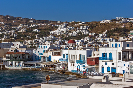 米科诺斯，希腊岛的主要城镇全景视图