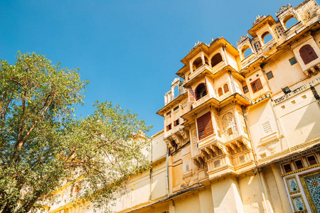 印度乌代浦的城市宫殿历史建筑
