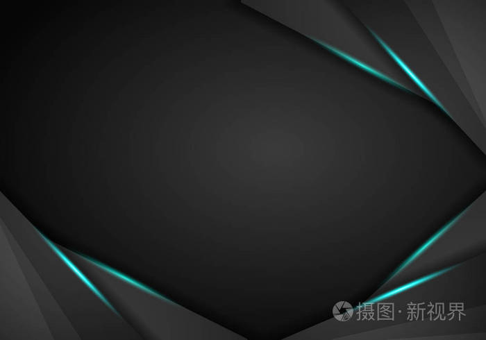 抽象金属现代蓝黑框架设计创新概念布局背景.技术背景与金属横幅.