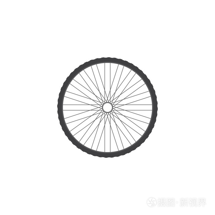 自行车的轮子。自行车车轮的图标。这辆自行车的一部分