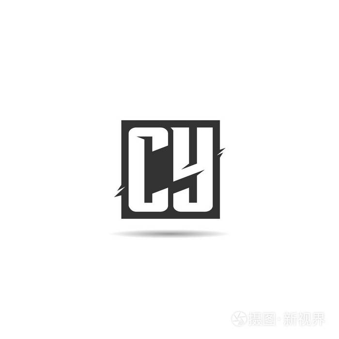 初始字母cy徽标模板设计