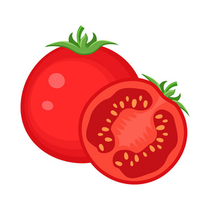 彩色全半红番茄蔬菜载体图案