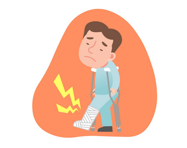 拐杖和断腿断腿的男人断腿的男人断腿的男人断腿的男人断腿的男人断腿