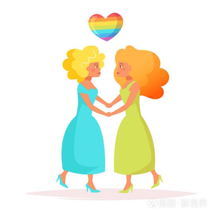 女同性恋夫妇向量