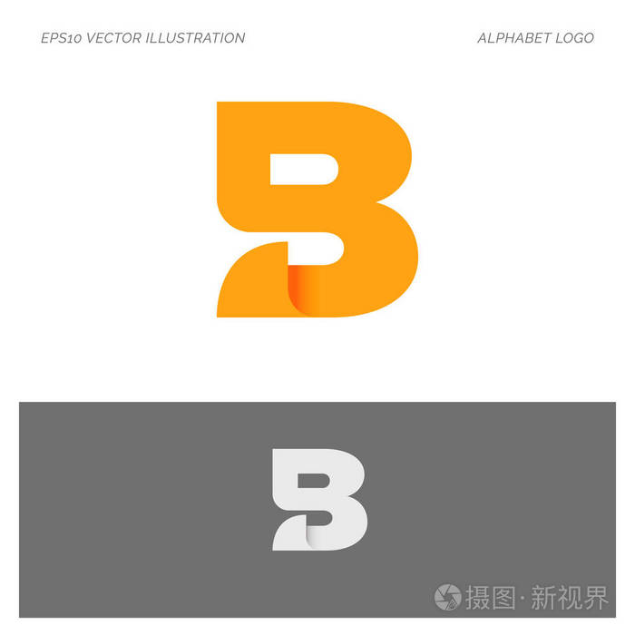 b 字母抽象矢量标志图标图模板在白色和黑色的背景