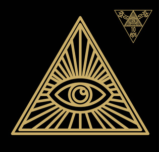 全视之眼或辐射三角洲共济会标志，象征着宇宙的伟大的建筑师
