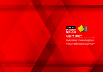 抽象几何红色背景现代设计 eps10 与复制空间, 矢量插图