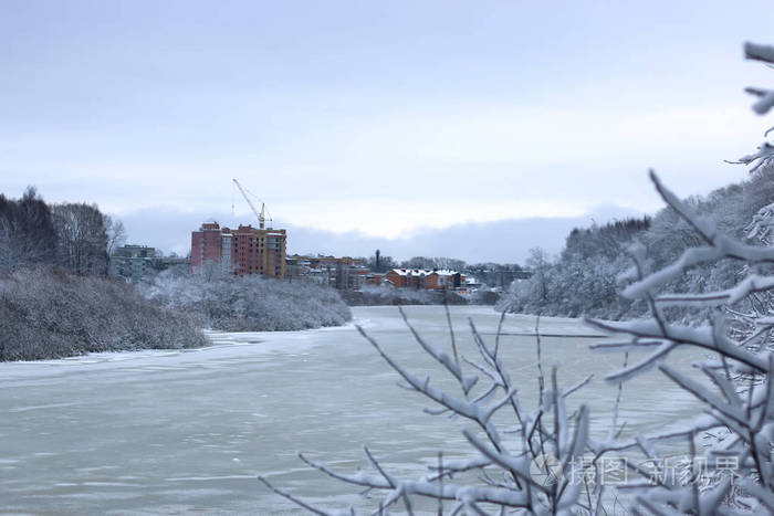 冬季雪树建设背景