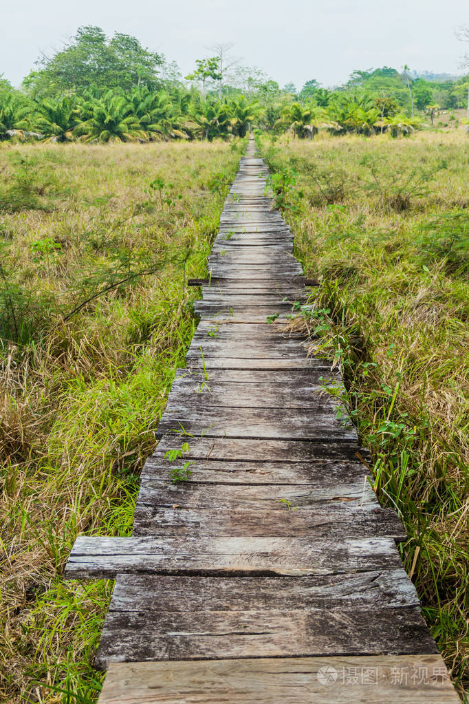 尼加拉瓜圣胡安河边的木板路