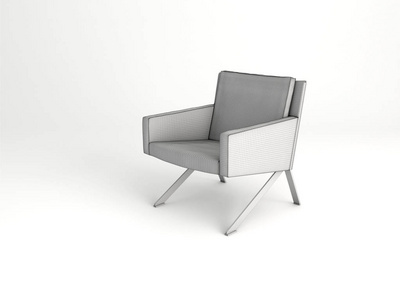 西奥扶手椅被隔离在白色室内展示, 家具的例子